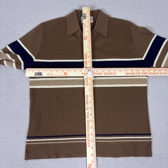 Vintage Lord Jeff 1960’s Brown Acrylic Striped Sweater Eclectic Grandpa - Picture 5 of 5